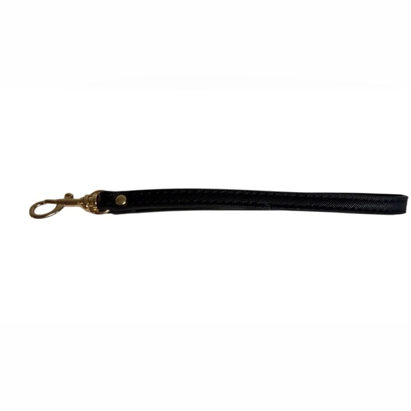 Genuine Black Leather 7.5” long Wristlet Keychain - Picture 2 of 5